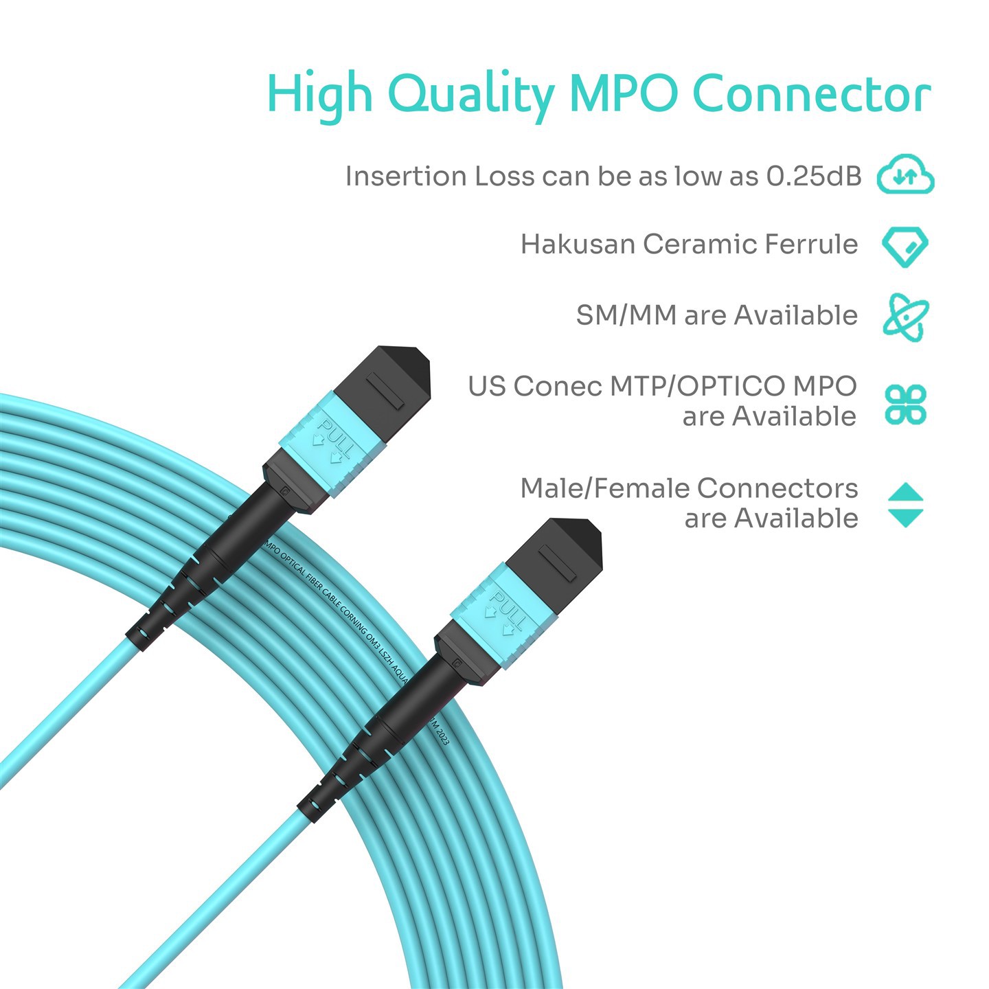 24F MPO-MPO Female Trunk Cable OM3